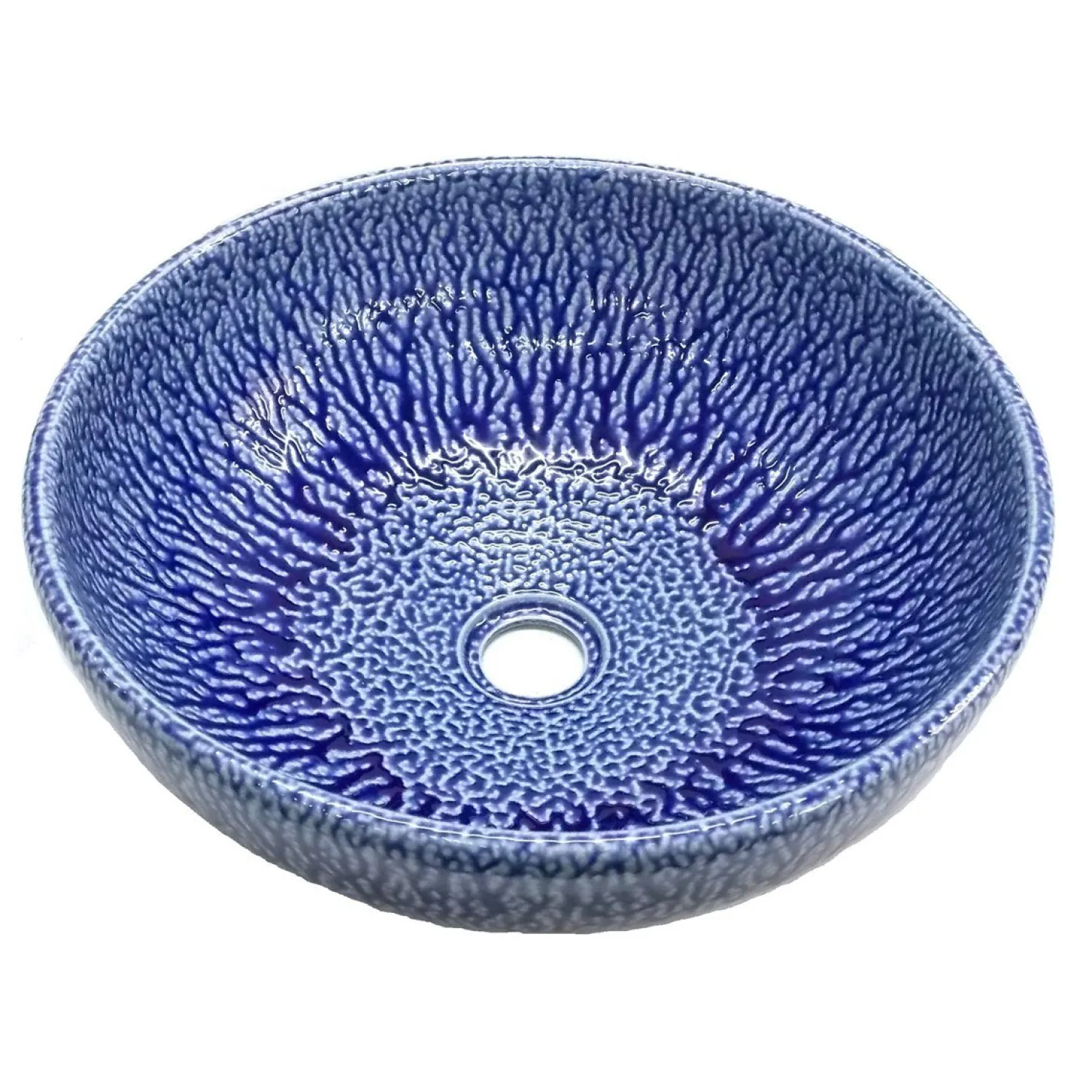 New Blue Streams Ceramic Vessel Sink Above Counter / Vessel Sinks