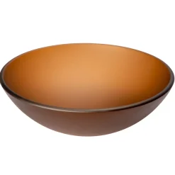 New Brown Frosted Glass Vessel Sink Bowl Above Counter / Vessel Sinks