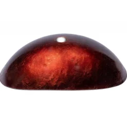Canoe Shaped Red Copper Reflections Glass Vessel Sink Above Counter / Vessel Sinks