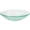 Clearance Clear Embossed Waves Glass Vessel Sink Above Counter / Vessel Sinks