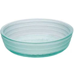 Sale Clear Round Flat Bottom Embossed Glass Vessel Sink Above Counter / Vessel Sinks