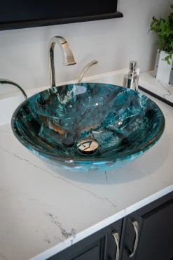 Clearance Cliffside Glass Vessel Sink Above Counter / Vessel Sinks