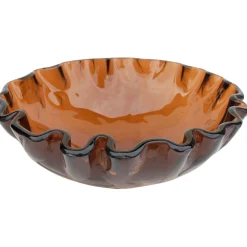 Outlet Cola Brown Freeform Wave Glass Vessel Sink Above Counter / Vessel Sinks