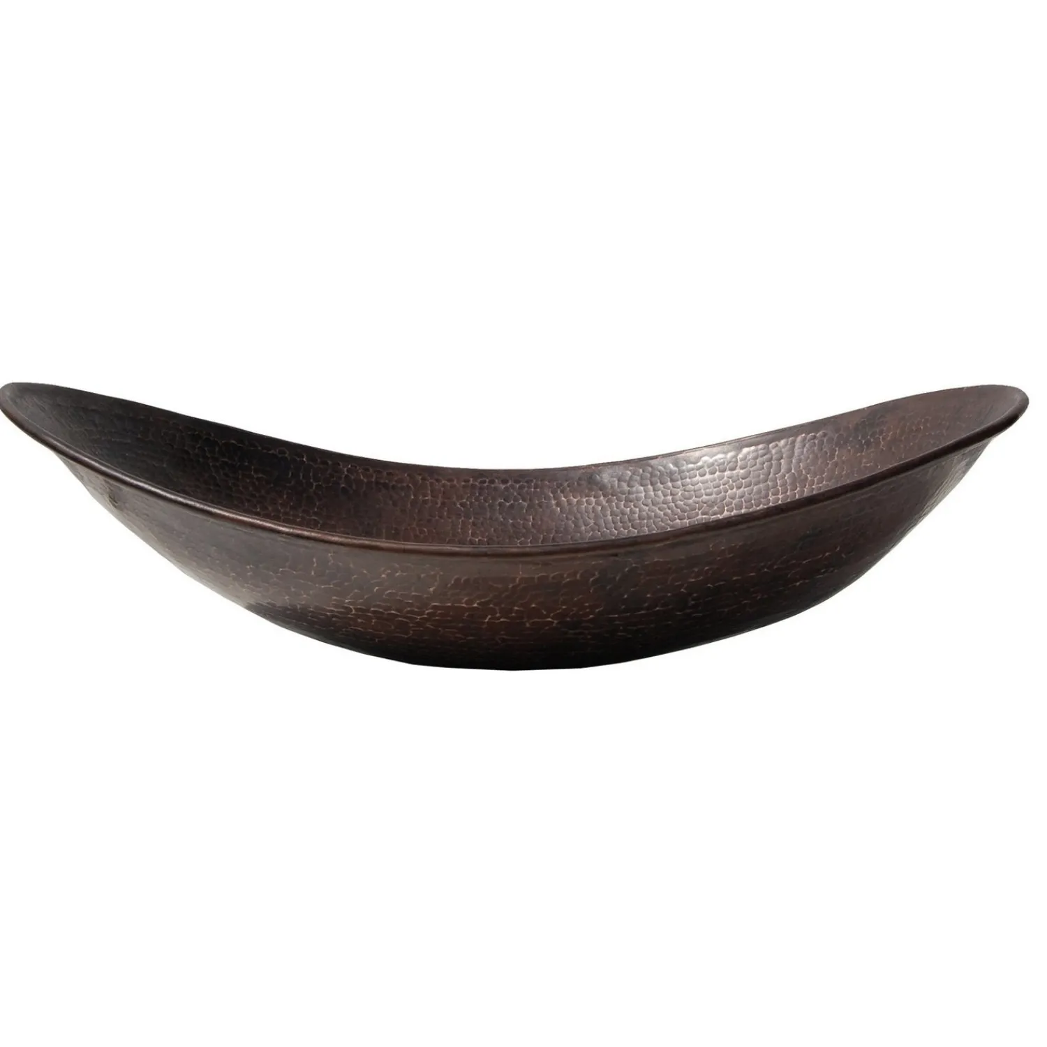 Clearance Copper Canoe Shaped Vessel Sink - Antique Dark Copper Above Counter / Vessel Sinks