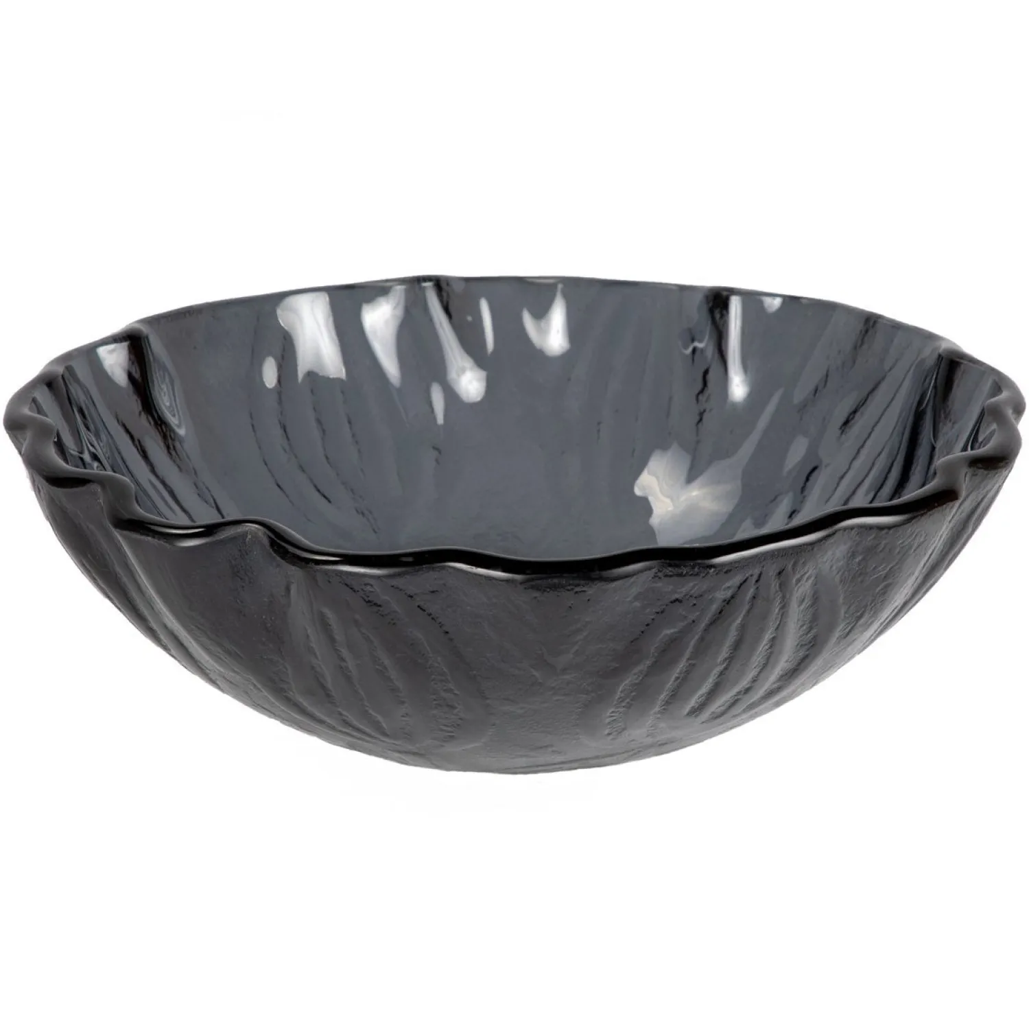 Best Dark Blue Freeform Wave Glass Vessel Sink Above Counter / Vessel Sinks