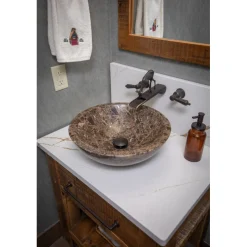 Online Dark Emperador Vessel Sink Bowl Above Counter / Vessel Sinks