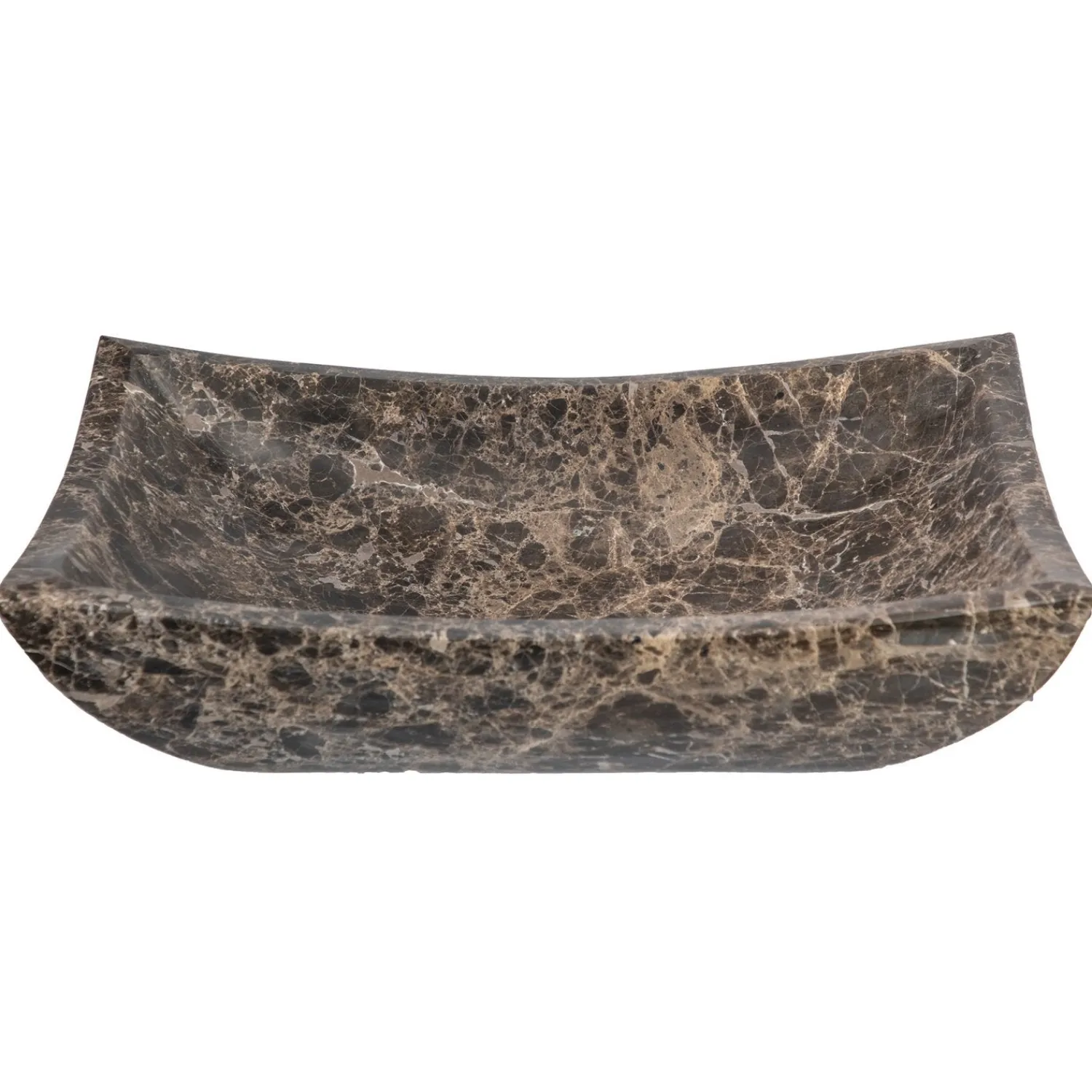 Deep Zen Sink - Honed Dark Emperador Marble Above Counter / Vessel Sinks
