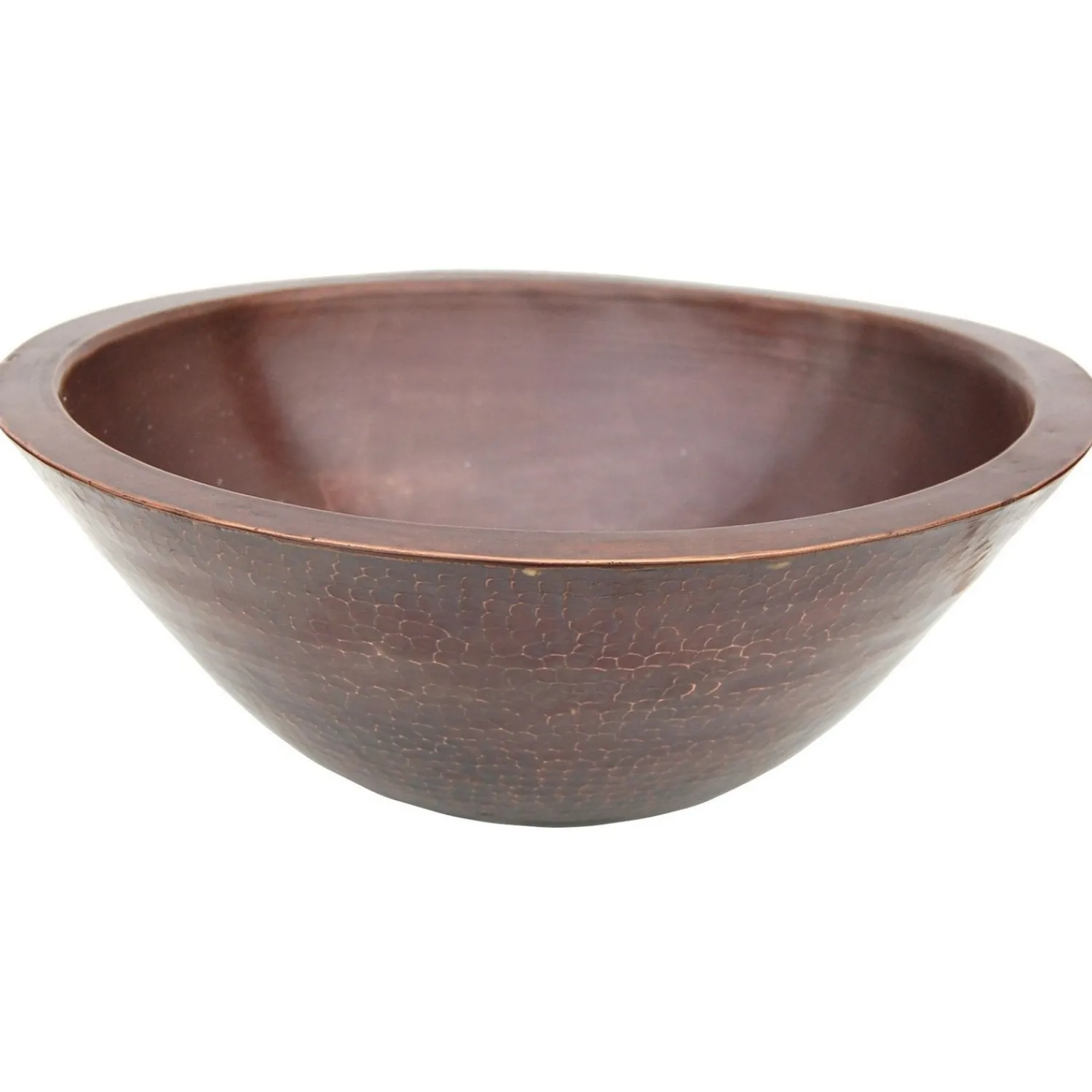 Hot Double Wall Copper Sink With Hammered Exterior - Antique Dark Above Counter / Vessel Sinks