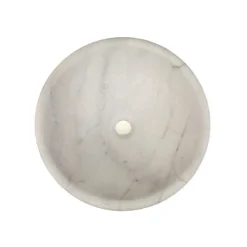 Online Echo Bowl Shaped Vessel Sink - Honed White Marble Semi-Recessed Sinks|Above Counter / Vessel Sinks