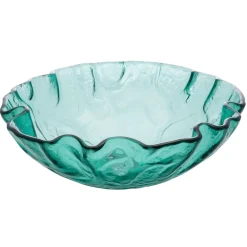 Green Free Form Wave Glass Vessel Sink Above Counter / Vessel Sinks