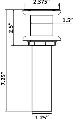 Online 1.5" Grid Drain - Non Overflow Sink Drains|Overflow Bathroom Sink Drains
