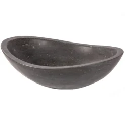 Sale Honed Black Limestone Canoe Sink Above Counter / Vessel Sinks