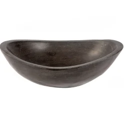 Sale Honed Black Limestone Canoe Sink Above Counter / Vessel Sinks