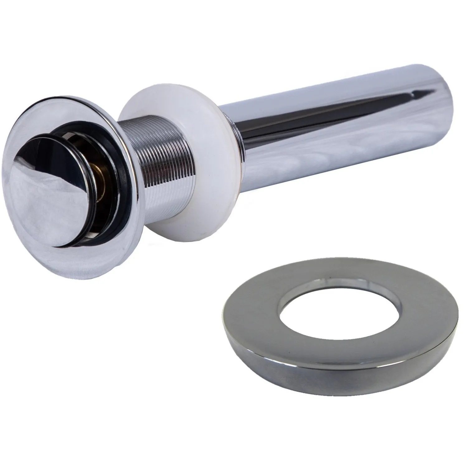 New 1.5" Popup Drain and Mounting Ring in Chrome Sink Drains|Overflow Bathroom Sink Drains