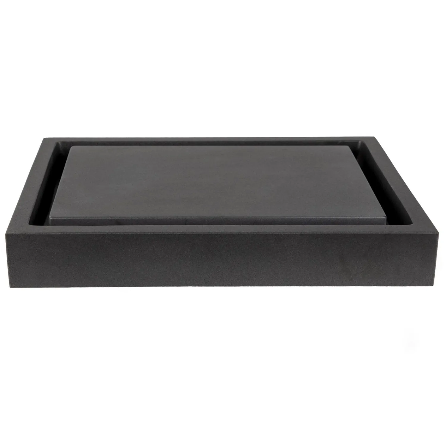 Online Rectangular Infinity Pool Sink - Honed Lava Stone Above Counter / Vessel Sinks