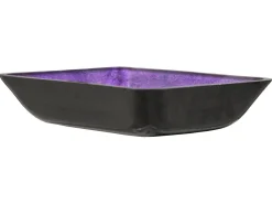 Clearance Rectangular Purple Foil Glass Vessel Sink with Black Exterior Above Counter / Vessel Sinks