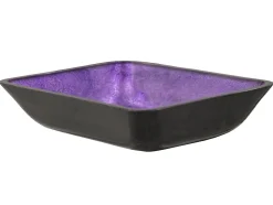 Clearance Rectangular Purple Foil Glass Vessel Sink with Black Exterior Above Counter / Vessel Sinks