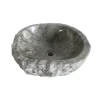 New Rustic Grigio Marble Sink with Rough Exterior - Polished Interior Above Counter / Vessel Sinks