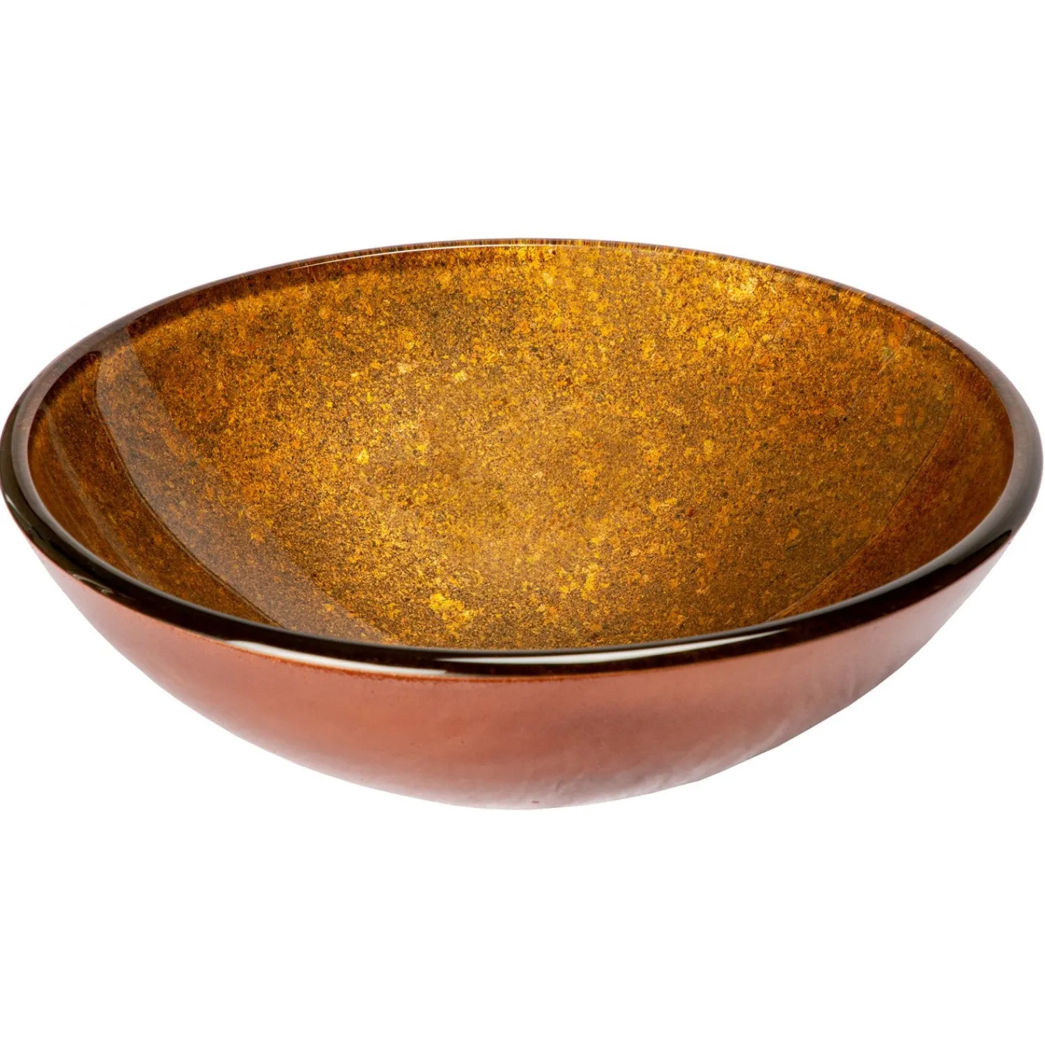 Online Speckled Bronze Round Glass Vessel Sink Above Counter / Vessel Sinks