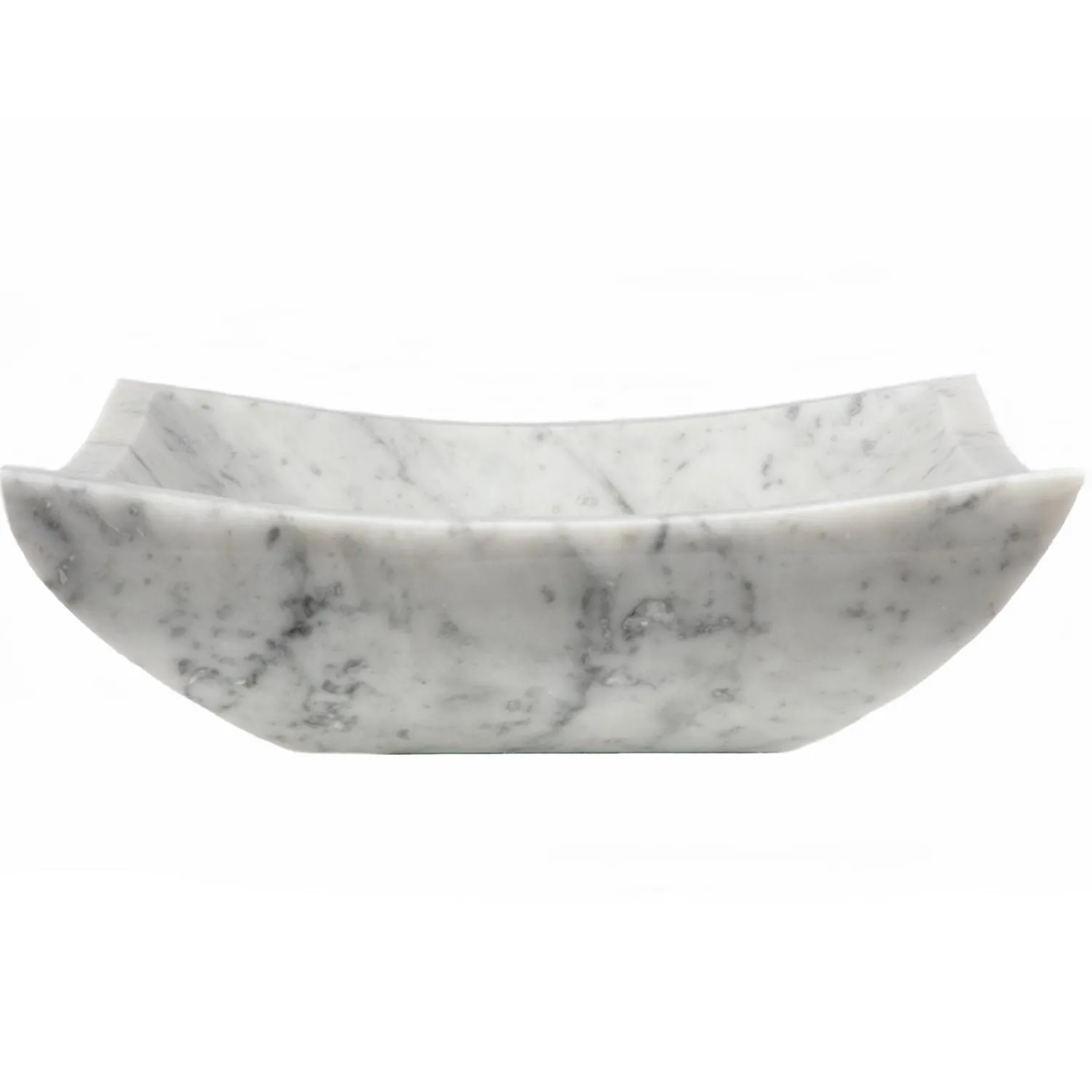 New Square Deep Zen Sink - Carrara Marble Above Counter / Vessel Sinks