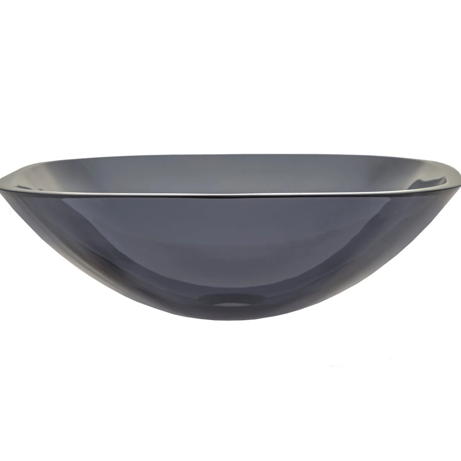 Discount Square Glass Vessel Sink in Onyx Black with Rounded Corners Above Counter / Vessel Sinks