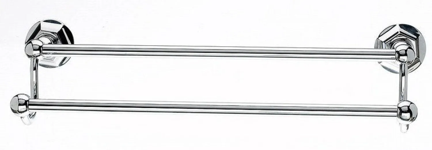 Outlet Ed7Pcb 18" Double Towel Bar With Hex Detail In Polished Chrome Top Knobs|Chrome Hardware