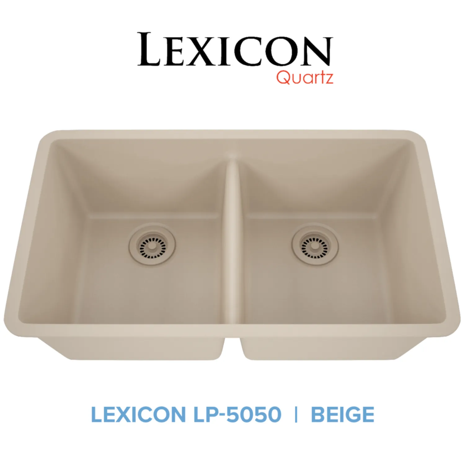 Discount 32" Equal Double Bowl Quartz Composite Sink Drop-In / Top Mount Sinks|Double Bowl Sinks