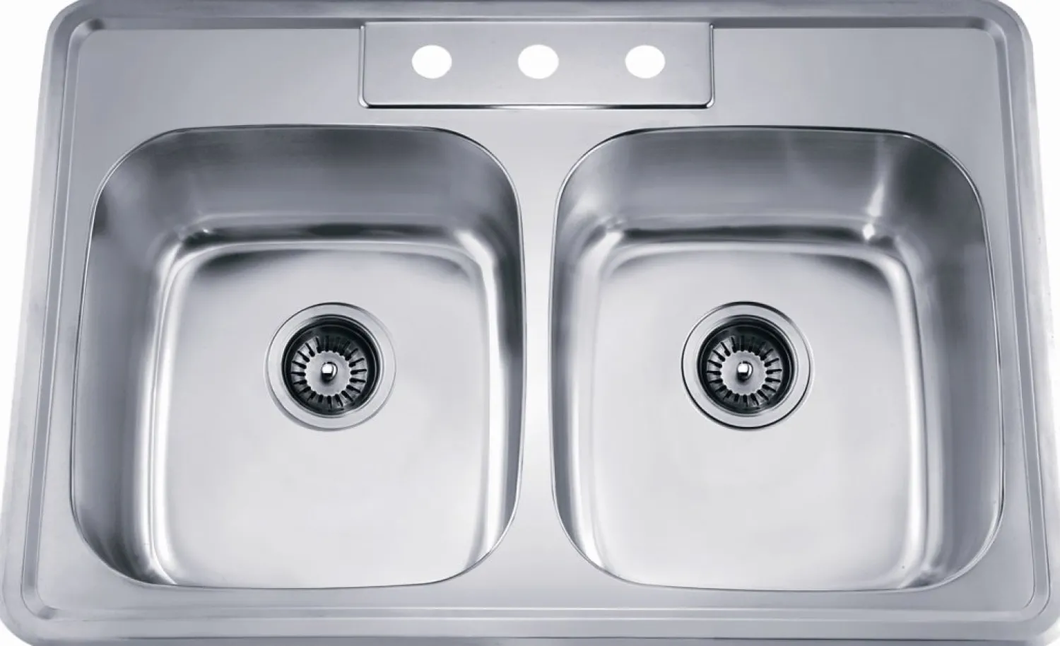 Outlet 34" Equal Double Bowl Topmount 20 Gauge Stainless Steel Kitchen Sink Drop-In / Top Mount Sinks|Stainless Steel Sinks