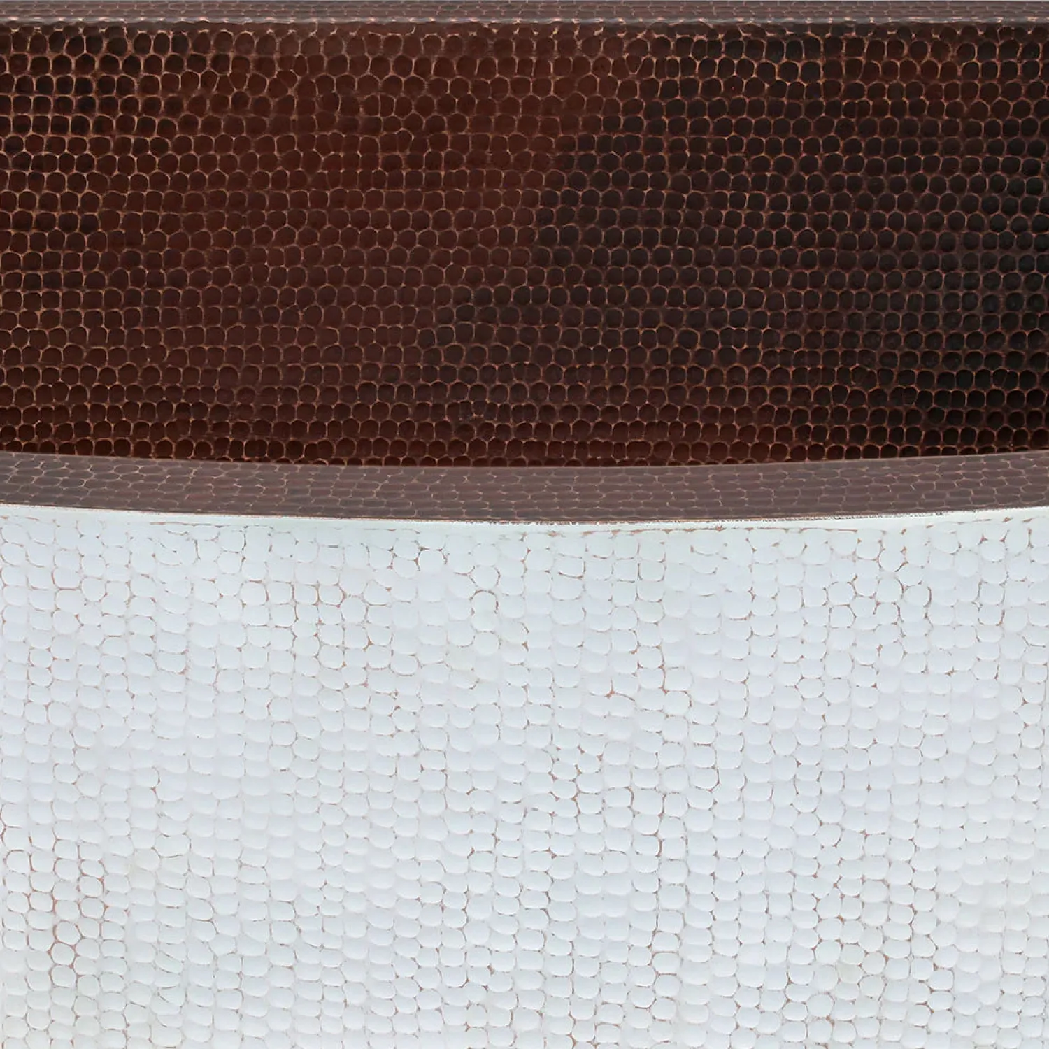 Sale 33" Hammered Copper Rounded Apron Front Single Basin Kitchen Sink in Glazed White Apron Front / Farmhouse Sinks