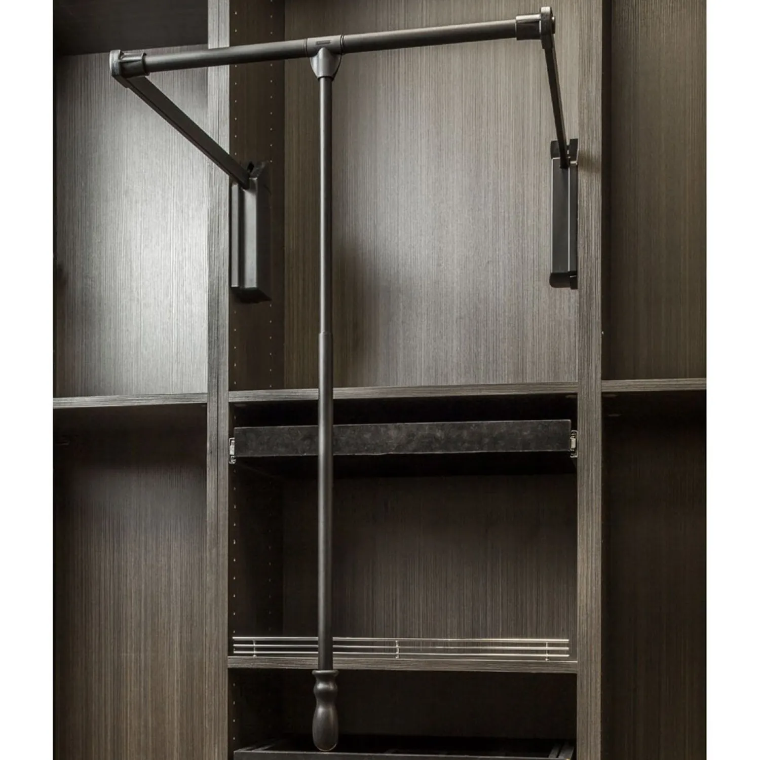 Best Black Powder Coat Soft-close Expanding Wardrobe Lift Closet & Storage|Storage & Organization