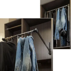 Online Chrome and Black 21" - 24" Expanding Wardrobe Lift Closet & Storage|Storage & Organization