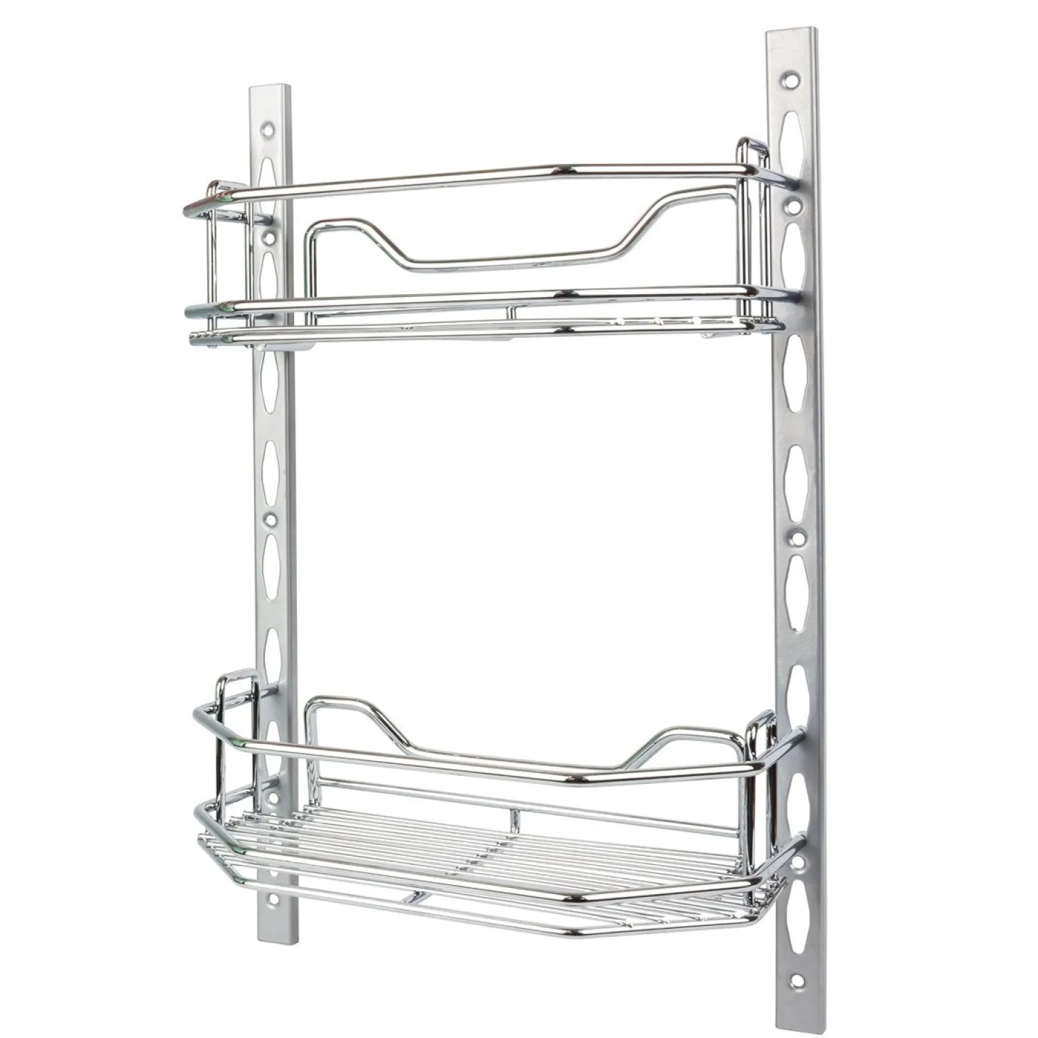 6" Deep Door Mounted Tray System Kit in Polished Chrome Storage & Organization