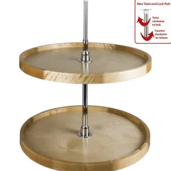 Discount 28" Diameter Round Wood Lazy Susan Set with Twist and Lock Pole Storage & Organization