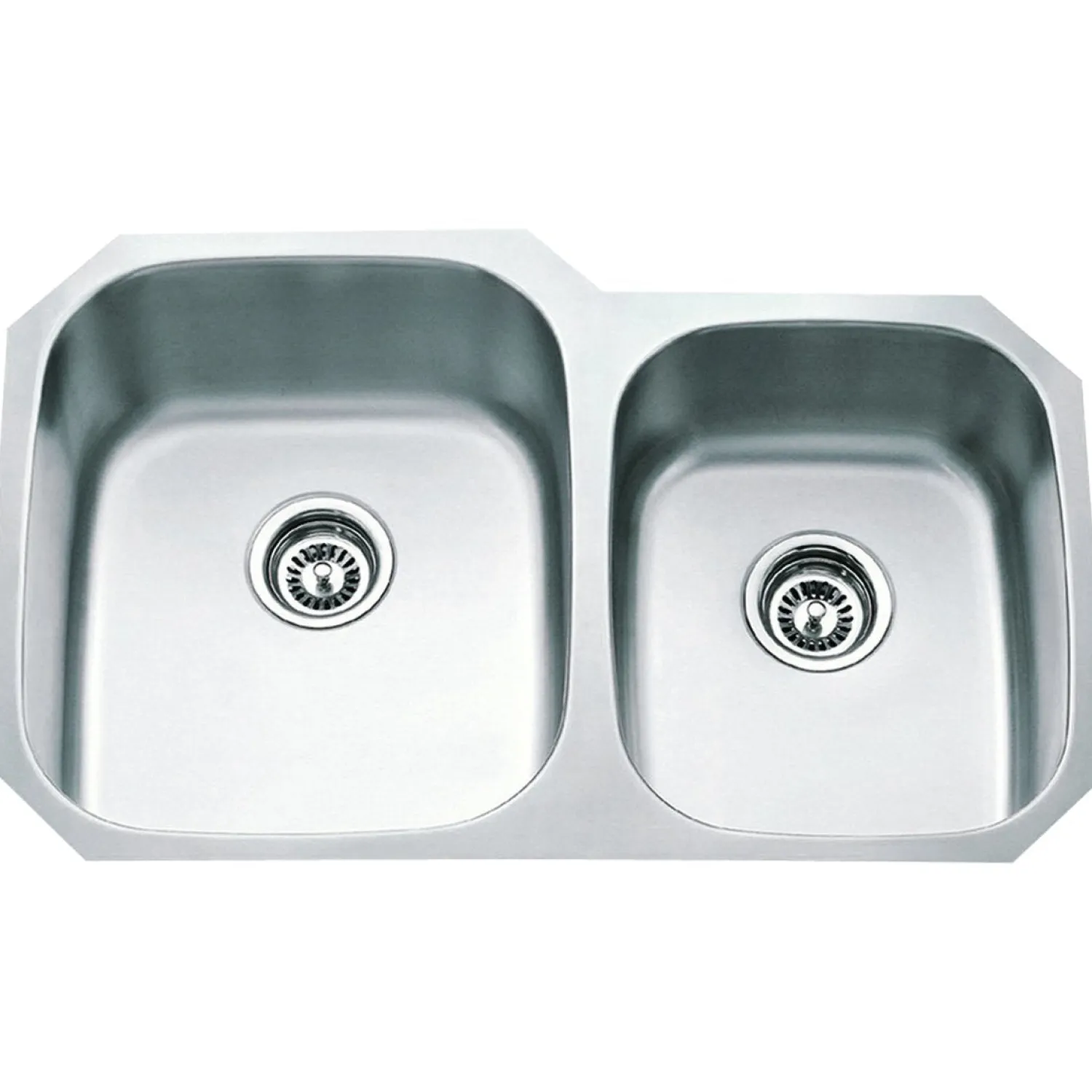 New 16 Gauge 60/40 Stainless Steel Undermount Sink with Larger Left Bowl Stainless Steel Sinks|Double Bowl Sinks