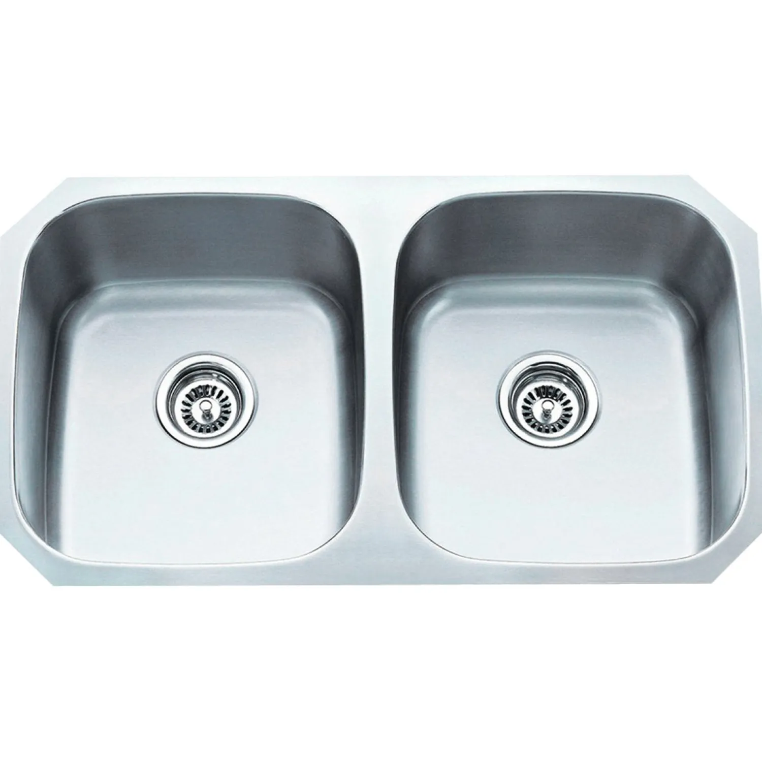 New 16 Gauge 50/50 Stainless Steel Undermount Sink with Equal Bowls Stainless Steel Sinks|Double Bowl Sinks
