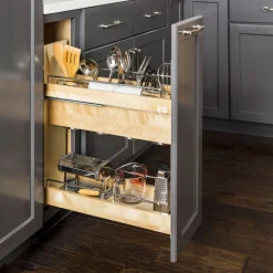 Outlet 8 Inch "No Wiggle" Utensil Bin Base Cabinet Pullout Built on Premium Soft-close Slides Storage & Organization