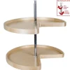 Outlet Kidney Banded Lazy Susan Set with Twist and Lock Adjustable Pole Storage & Organization