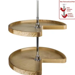 Hot Kidney Wood Lazy Susan Set with Twist and Lock Pole Storage & Organization