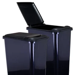 New Lid for 50-Quart Plastic Waste Container in Black Storage & Organization