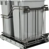 Best Metal Double Trashcan Black Nickel with Grey Storage & Organization