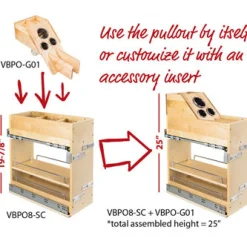 Clearance No Wiggle 8" Vanity-height Cabinet Pullout Storage & Organization