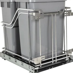 Online Polished Chrome Trashcan Pullout with Soft-close Slides Storage & Organization