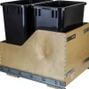 Clearance Preassembled 35 Quart Double Pullout Waste Container System Storage & Organization