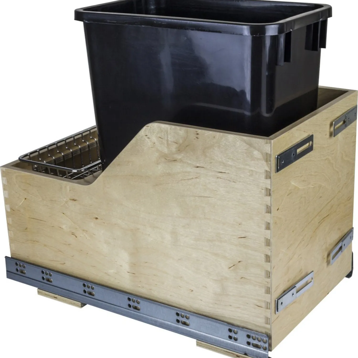 New Preassembled 35 Quart Single Pullout Waste Container System Storage & Organization