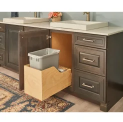 New Preassembled 35 Quart Single Pullout Waste Container System Storage & Organization