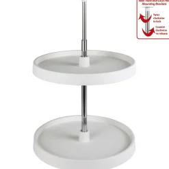 Best Round Plastic Lazy Susan Set with Twist and Lock Pole Storage & Organization