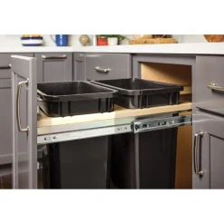Top Mount Soft-close Double 35qt Trash Can Unit - for 15" Opening Storage & Organization