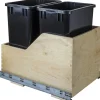 Hot White Birch Preassembled 35 Quart Double Pullout Waste Container System Storage & Organization