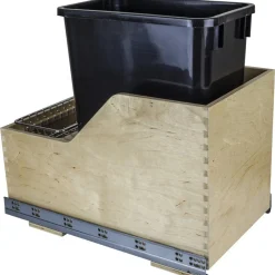 White Birch Preassembled 35 Quart Single Pullout Waste Container System Storage & Organization