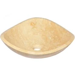 Sale 16 Inch Freeform Beige Stone Bathroom Vessel Sink Above Counter / Vessel Sinks